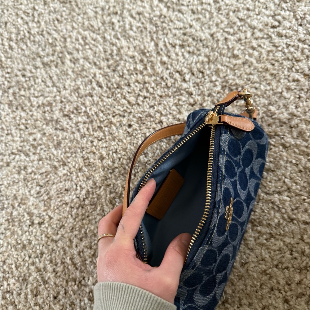 Coach Blue Monogram Wristlet - Picture 6 of 7